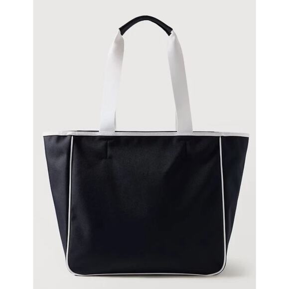 NEW Athleta All About Canvas Large Tote Weekend Bag Market Navy White Trim NWT - Picture 4 of 4
